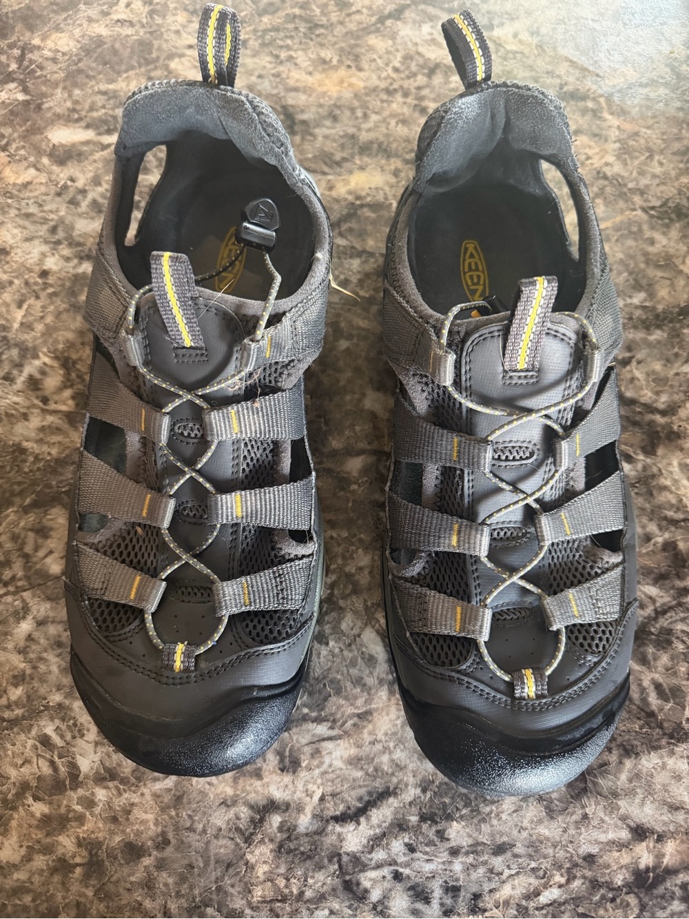 Keen Men's Gray and Yellow Outdoor Closed-Toe Sandals
